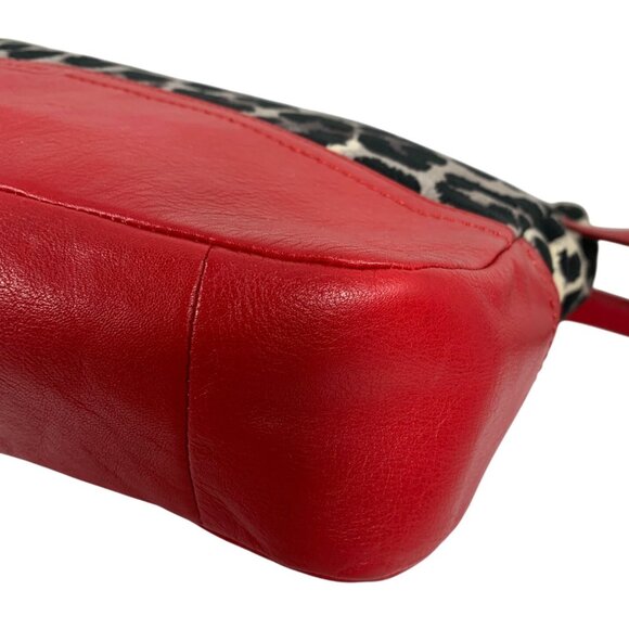 COACH Parker Ocelot Print Hobo F23266 Red Leather Trim Handbag + Strap NO TAG - Picture 10 of 16